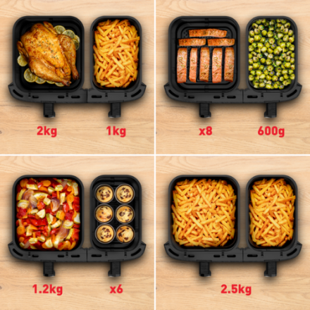 Karstā gaisa friteris Tefal Dual Easy Fry XXL